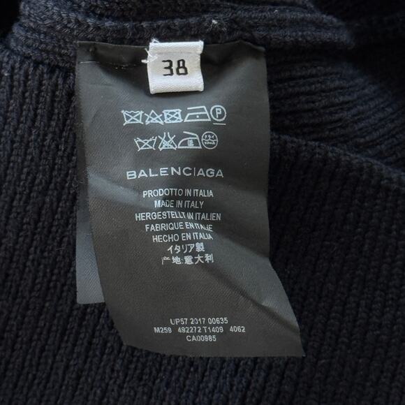 Balenciaga Ribbed‎ Underwire Turtleneck Sweater Black Size FR 38 - Picture 5 of 7